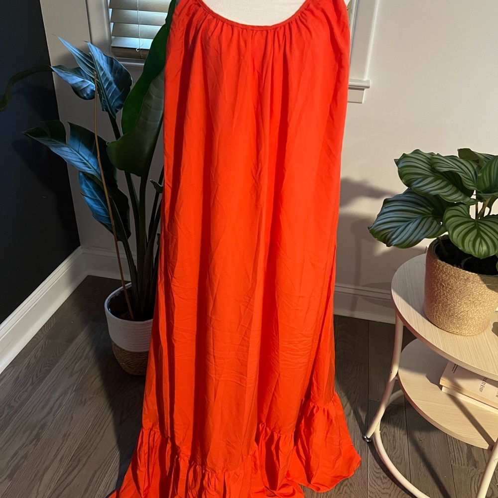 Vibrant Orange Women's Maxi Dress